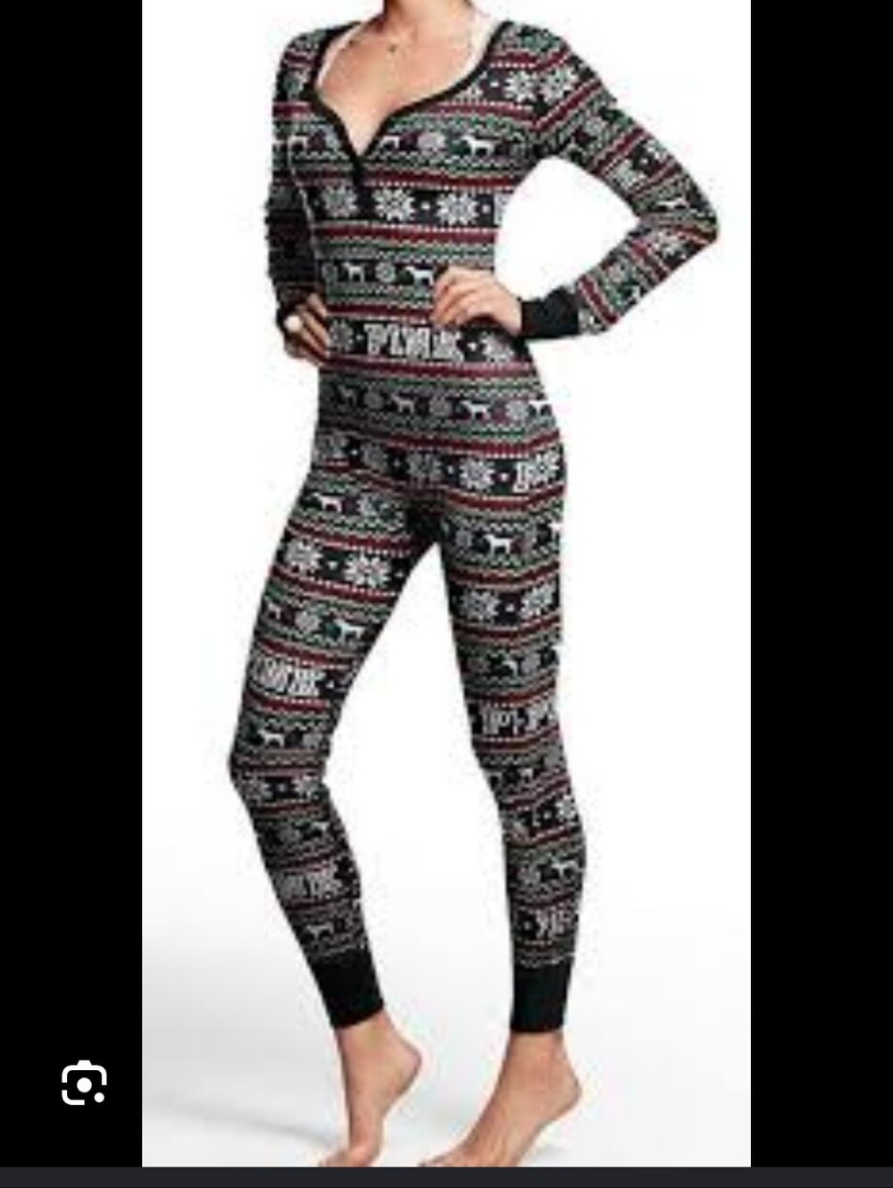 Victoria Secret PINK Hooded Long Jane Onesie One Piece Pajamas - Size Large